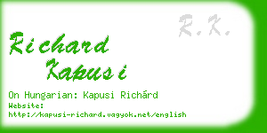 richard kapusi business card